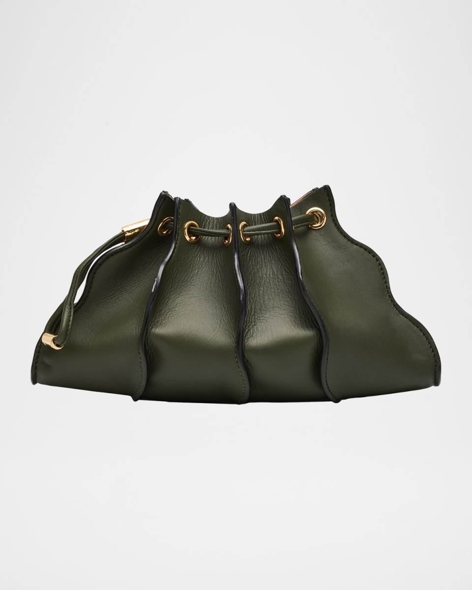 Adria Mini Pleated Wave Leather Crossbody Bag